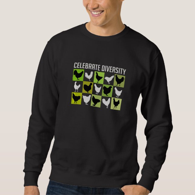 Sudadera Bellas gallinas muchas diferentes razas de pollo F (Anverso)