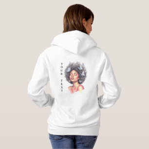 Sudadera Belleza Afro con Mariposas – Camiseta de Acuarela