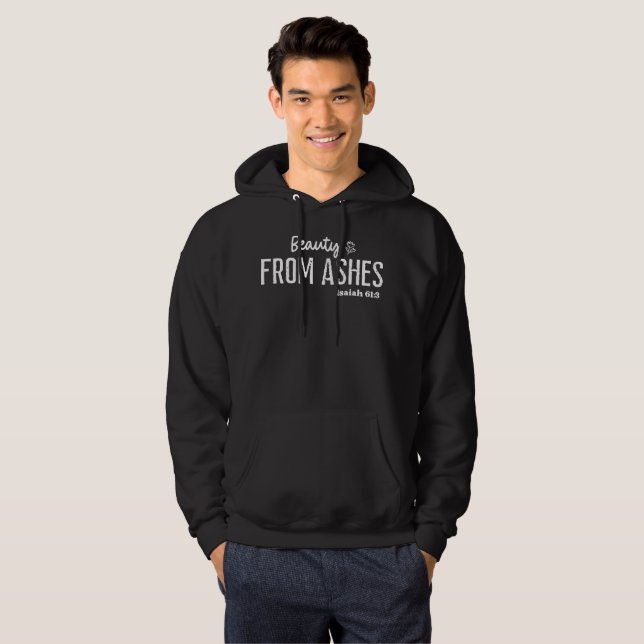 Sudadera Belleza de las cenizas Fe Cristiana (Anverso completo)