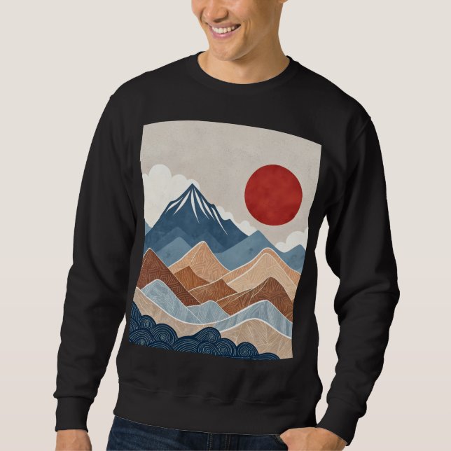 Sudadera Belleza del atardecer en montañas (Anverso)