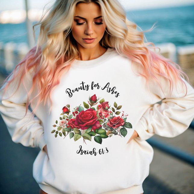 Sudadera Belleza por ceniza, Rosa floral femenina (Subido por el creador)