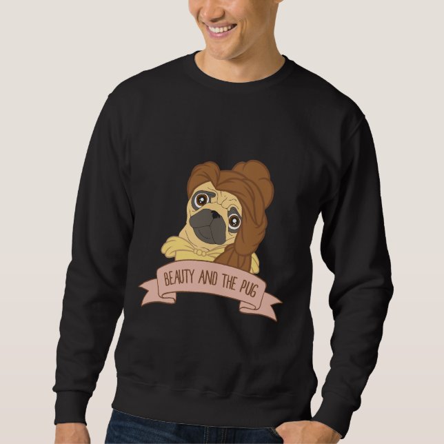 Sudadera Belleza y los amantes del perro de pug camiseta cl (Anverso)