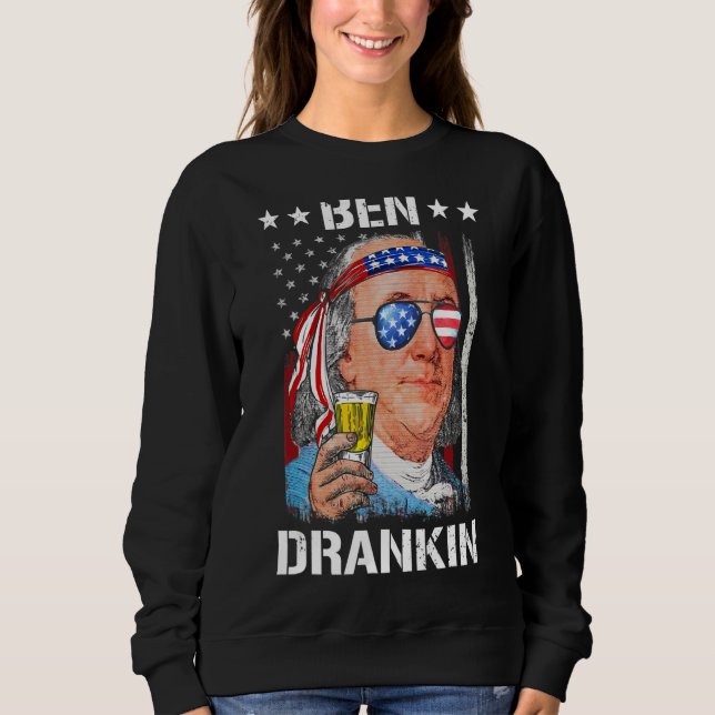 Sudadera Ben Drankin 4 De Julio Benjamin Franklin Men Amer (Anverso)