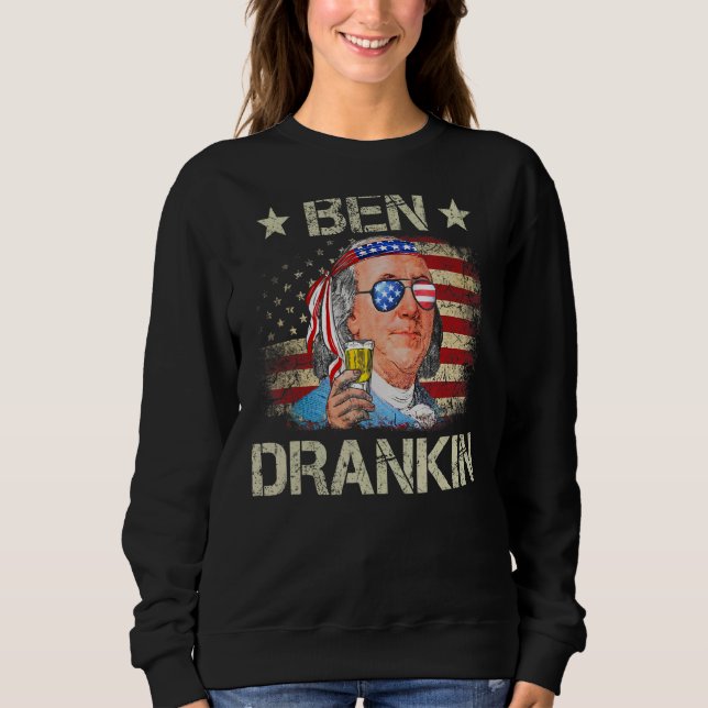 Sudadera Ben Drankin 4 De Julio Benjamin Franklin Men Amer (Anverso)