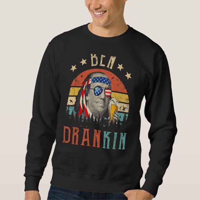 Sudadera Ben Drankin 4 De Julio Benjamin Franklin Men Amer (Anverso)