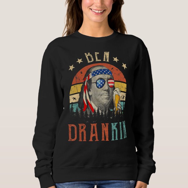 Sudadera Ben Drankin 4 De Julio Benjamin Franklin Men Amer (Anverso)