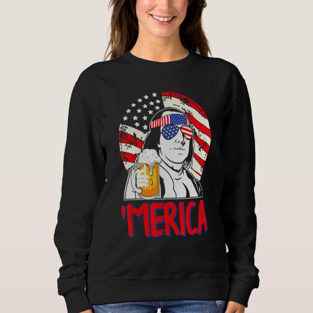 Sudadera Ben Drankin 4 De Julio Benjamin Franklin Mujeres (Anverso)