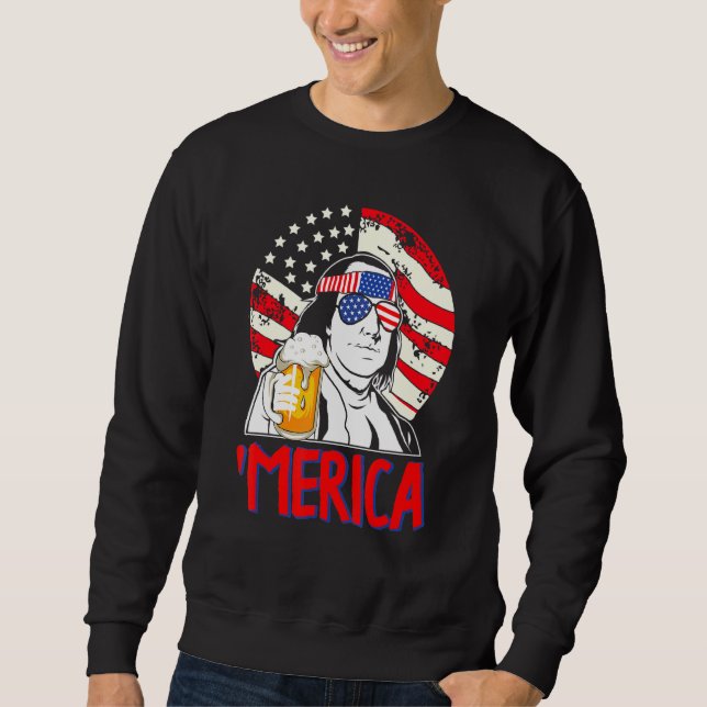 Sudadera Ben Drankin 4 De Julio Benjamin Franklin Mujeres (Anverso)