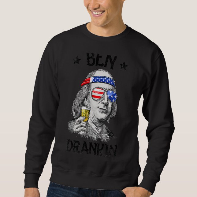 Sudadera Ben Drankin 4 De Julio Benjamin Franklin Mujeres (Anverso)