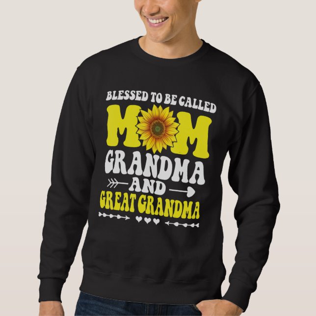 Sudadera Bendecida por ser llamada Mamá Abuela Bisabuela Mo (Anverso)