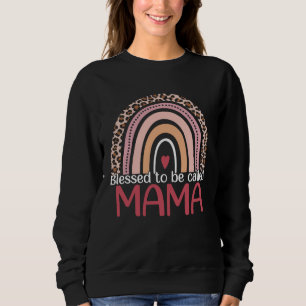 Sudadera Bendecida por ser llamada Mama Estampado de Leopar