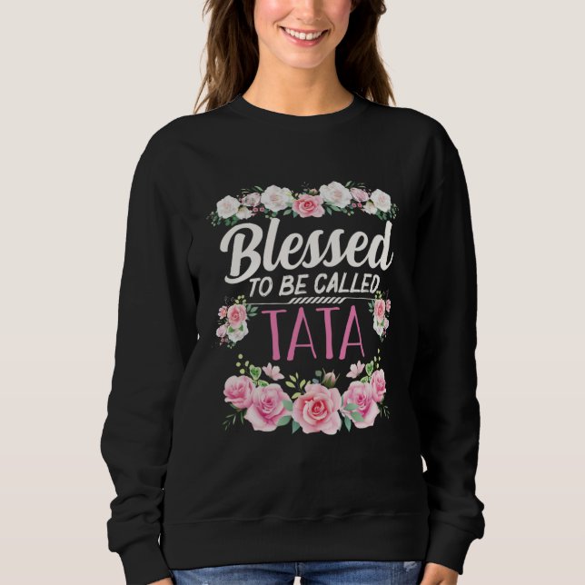 Sudadera Bendecida por ser llamada Tata Navidad Abuela Abue (Anverso)