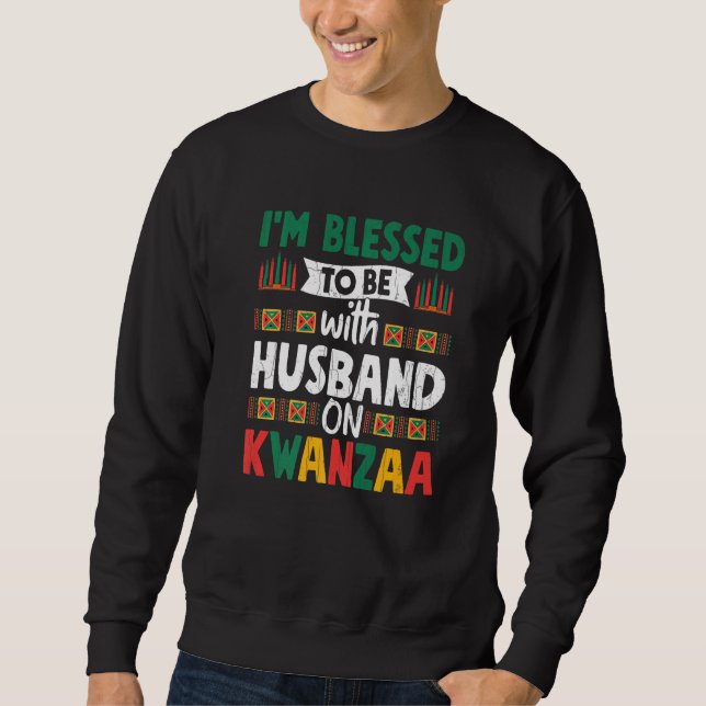 Sudadera Bendecido Con Su Marido En Kwanzaa Fun African Ame (Anverso)