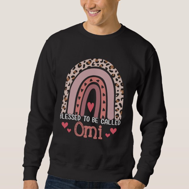 Sudadera Bendecido para ser llamado Omi estampado de leopar (Anverso)