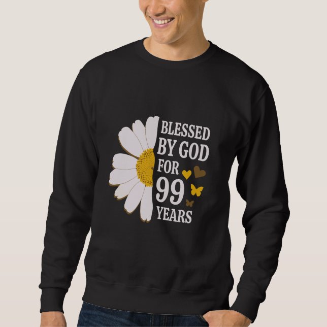 Sudadera Bendecido por Dios durante 99 años 99 cumpleaños D (Anverso)