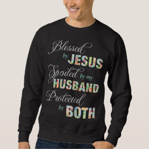 Sudadera Bendecido Por Jesús Que Mi Esposo Protegido B