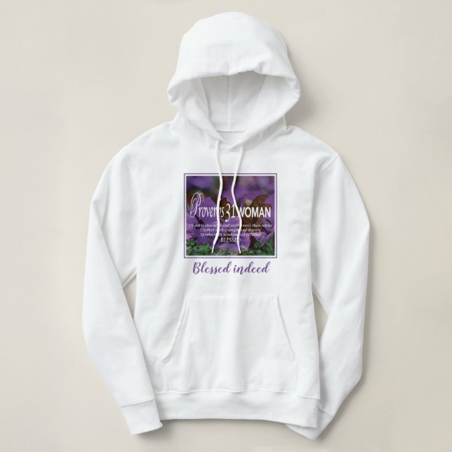 Sudadera BENDITA DE VERDAD Mujer de Proverbios 31 (Diseño del anverso)