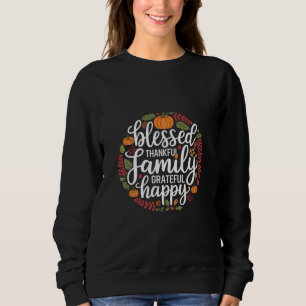Sudadera Bendita Familia Agradecida Cena de Acción de Graci