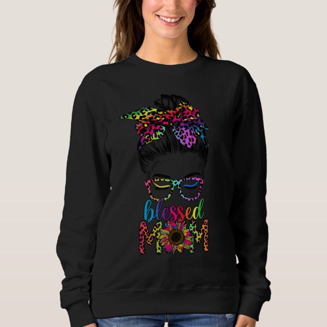 Sudadera Bendita Mamá Leopard Gafas De Sol Con Moth De Gira (Anverso)