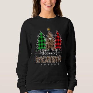 Sudadera Bendita mami leopardo Navidades Pine Tree Red Plai