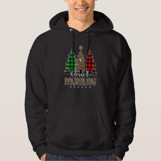Sudadera Bendita mami leopardo Navidades Pine Tree Red Plai