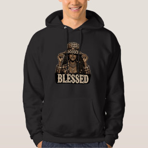 Sudadera Bendita Vaquera Negra Western Swag African Christi