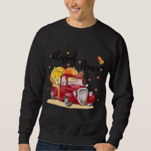 Sudadera Bendito Camión Rojo Nana Holding Calabaza Caída Ot