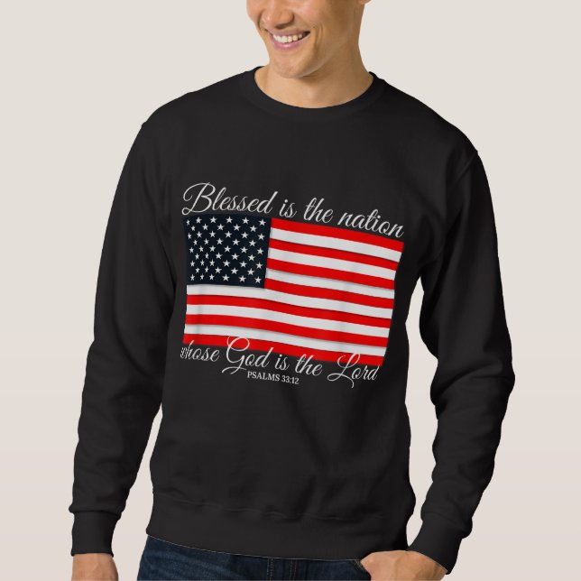 Sudadera Bendito es el salmo de la nación 3312 4 de julio B (Anverso)