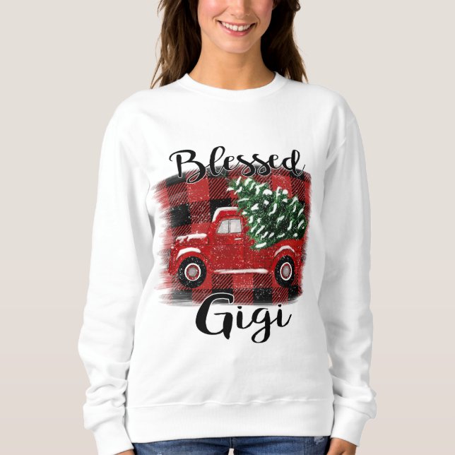 Sudadera Bendito Gigi Camión Rojo Vintage Christmas Tree (Anverso)
