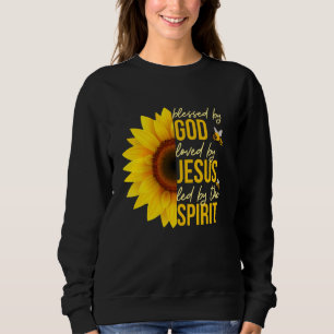 Sudadera Bendito Por Dios, Amado Por Jesús, Girasol, Abeja,