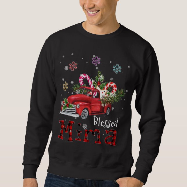 Sudadera Benditos Navidades De Mima, regalo de Camión Rojo  (Anverso)