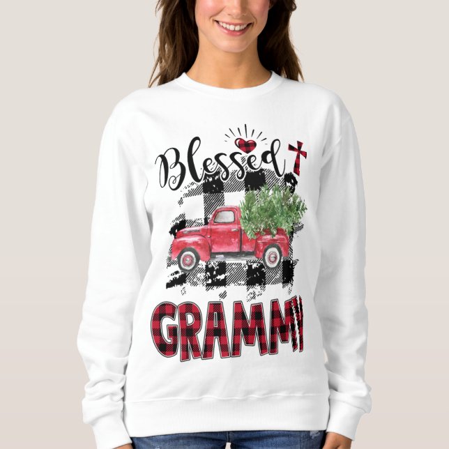 Sudadera Benditos Navidades Grammy Red-plaid (Anverso)