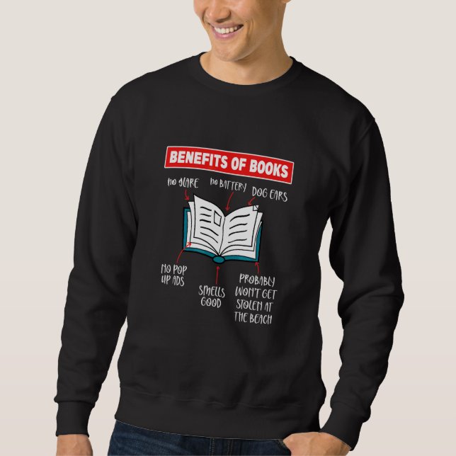 Sudadera Beneficios De Los Libros  Libro  Lectura De Libros (Anverso)
