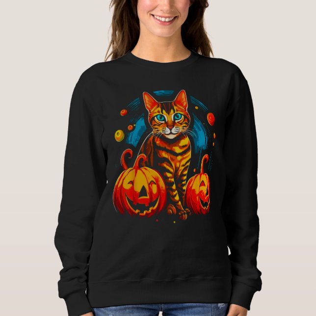 Sudadera Bengal Cat Halloween (Anverso)