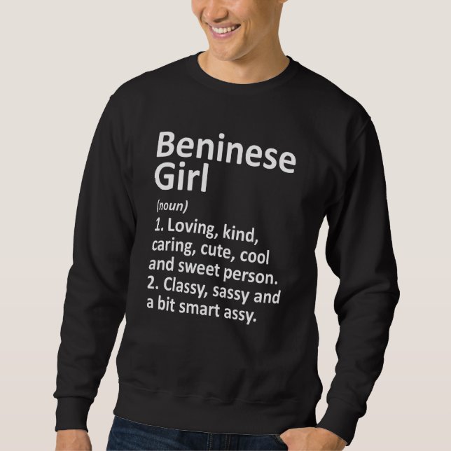 Sudadera Beninés Chica Benín Funny Country Home Roots Desc (Anverso)