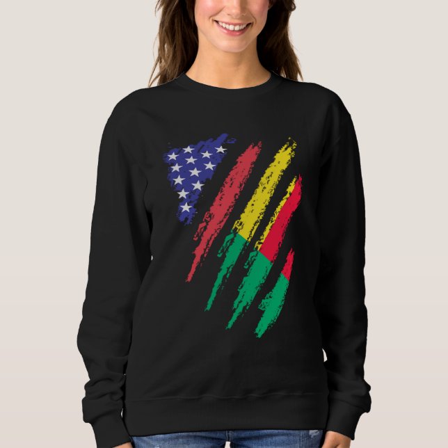 Sudadera Beninese American Patriot Grown Heart Flag Stripes (Anverso)