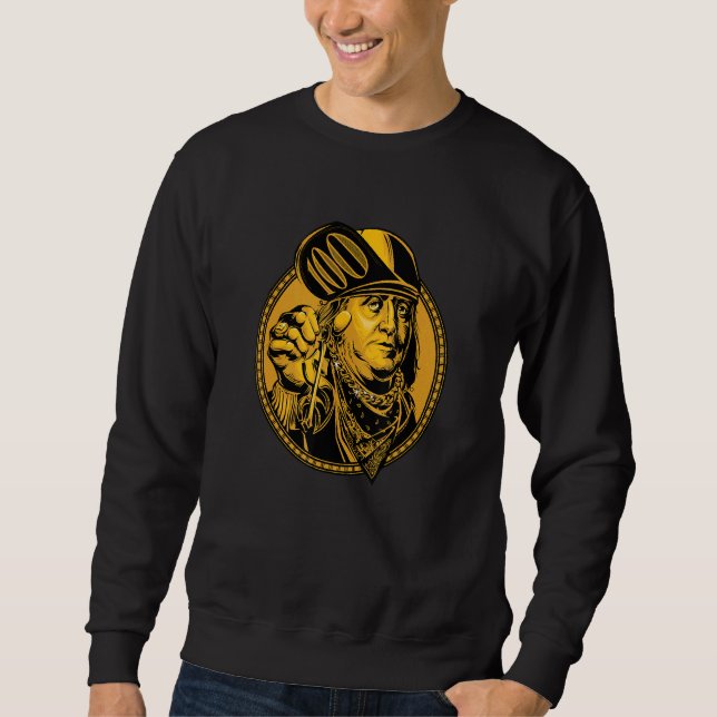 Sudadera Benjamin Franklin Money Gangster Estética Edgy St (Anverso)