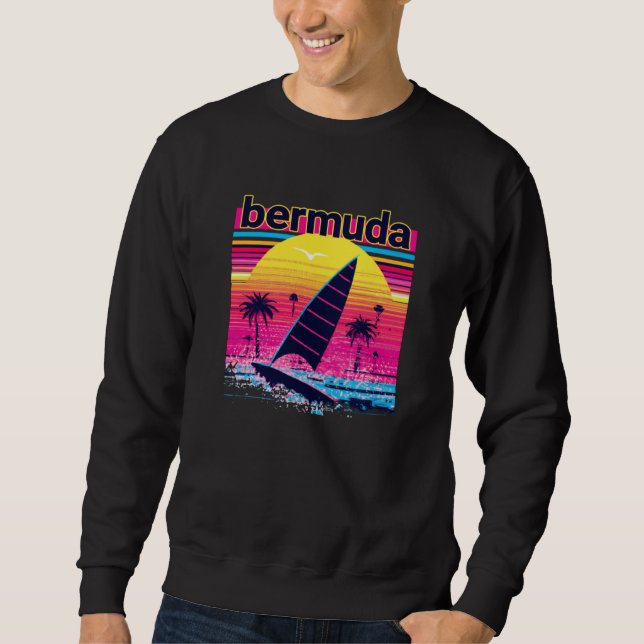 Sudadera Bermuda Retro 80s Style Souvenir Beach (Anverso)
