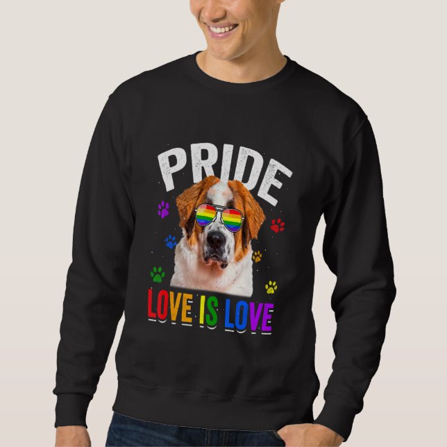 Sudadera Bernard Gay Pride Lgbt Bandera Arcoiris Perro (Anverso)