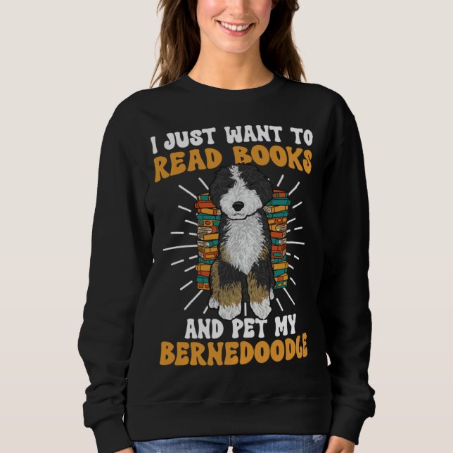 Sudadera Bernedoodle Dog Reading Books Bernedoodle (Anverso)