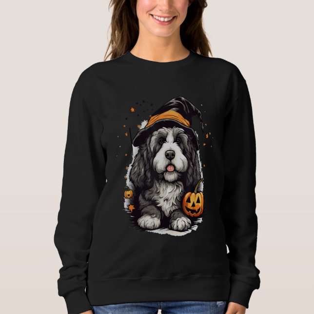 Sudadera Bernedoodle Halloween Curte and Spookle Doodle Doo (Anverso)