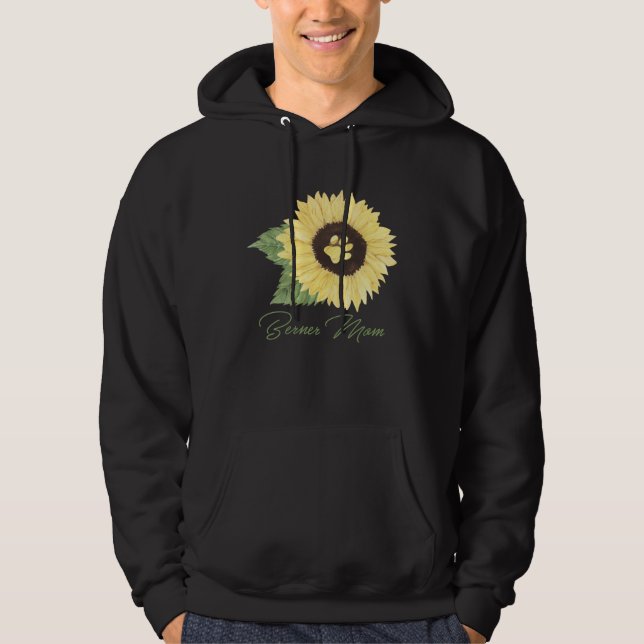 Sudadera Berner Mom Bernese Mountain Mama Dog  Sunflower (Anverso)