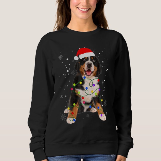 Sudadera Bernese Mountain Dog ilumina a Navidades coincidie (Anverso)