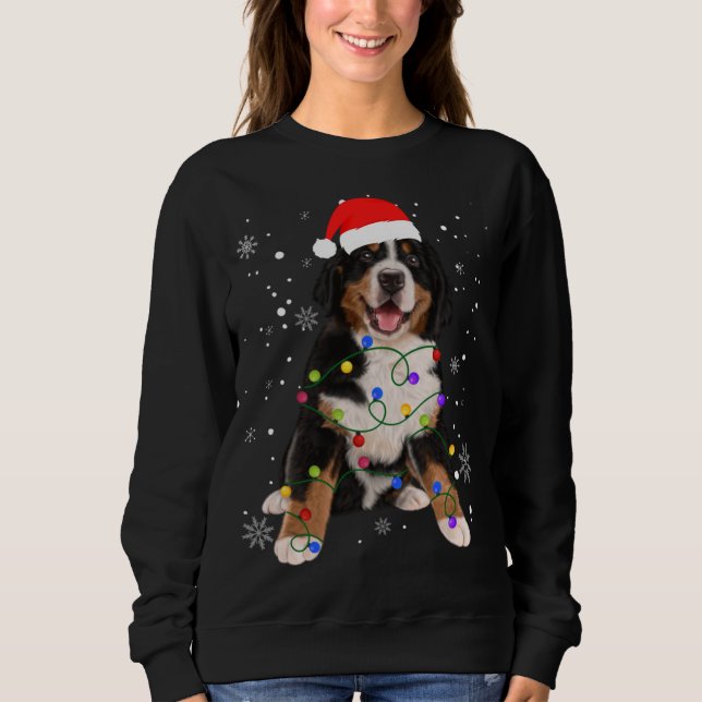 Sudadera Bernese Mountain Dog ilumina a Navidades coincidie (Anverso)