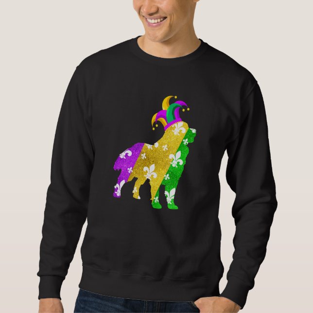Sudadera Bernese Mountain Dog Mardi Gras Carnivals Funny Pu (Anverso)