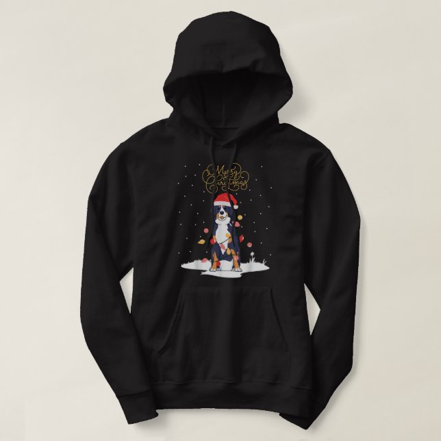 Sudadera Bernese Mountain Dog Merry Christmas Berner Xmas C (Diseño del anverso)