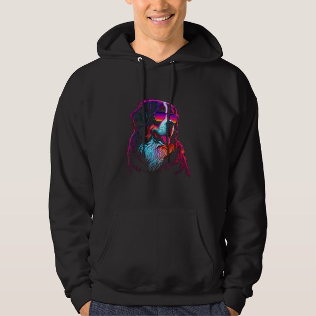 Sudadera Bernese Mountain Dog owner Vaporwave Notorious DJ (Anverso)