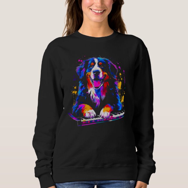 Sudadera Bernese Mountain Dog Pianist (Anverso)