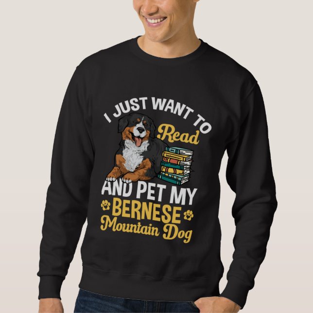 Sudadera Bernese Mountain Dog Read Books (Anverso)