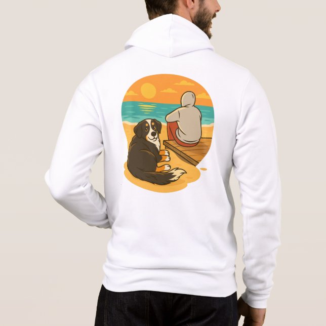 Sudadera Bernese Mountain Dog Sunset Beach Companion (Reverso)